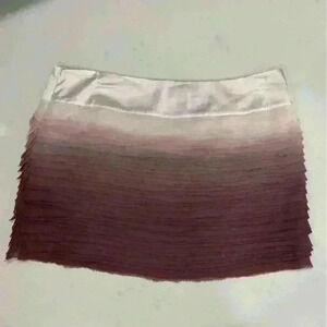 Bebe Silk Cascade Ruffle Skirt